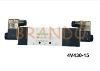 سیم رنگ نقره ای رنگ یا اتصال نوع 5/3 راه پنوماتیک کنترل دریچه 4V430-15