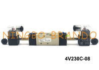 4V230C-08 PT 1/4 &quot;AirTAC Type Solenoid Valve Air Double Control Control 5/3 Way 12VDC