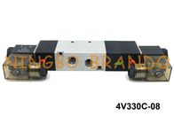 1/4 اینچی NPT 4V330C-08 AirTAC Type Pneumatic Solenoid Valve 5/3 Way Close Center AC220V DC24V