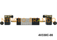 1/4 اینچی NPT 4V330C-08 AirTAC Type Pneumatic Solenoid Valve 5/3 Way Close Center AC220V DC24V
