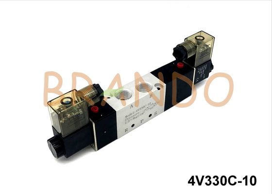 3/8'' Pneumatic Solenoid Valves Two Coils Double Control Automation Components
