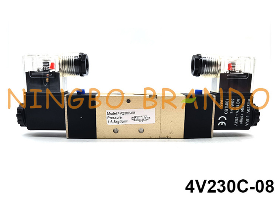 4V230C-08 Airtac نوع 5/3 راه شیر برقی پنوماتیکی 12V 24V 110V 220V