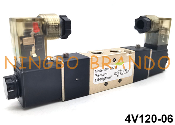 4V120-06 Airtac نوع دو سیم پیچ پنوماتیک شیر برقی 5/2 راه 24VDC 220VAC