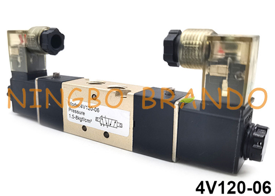 4V120-06 5/2 Way Airtac نوع شیر برقی دوگانه پنوماتیک 24 ولت 110 ولت 220 ولت