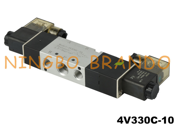 4V320-10 شیر کنترل پنوماتیک دوگانه شیر برقی DC24V DC24V