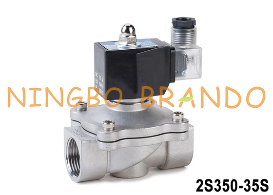 2S350-35 1-1/4'' 2 راه NC دریچه فولاد ضد زنگ برای آب هوا روغن 24V 220V