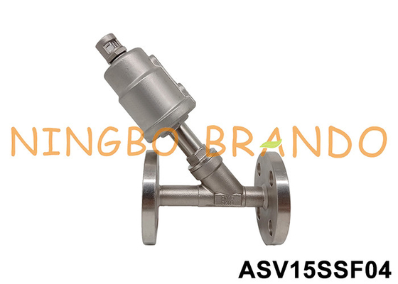 DN15 فلنج بندر SS 304 دریچه صندلی زاویه پنوماتیک 0 ~ 16 bar