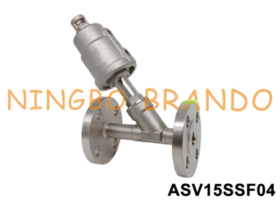 DN15 فلنج بندر SS 304 دریچه صندلی زاویه پنوماتیک 0 ~ 16 bar