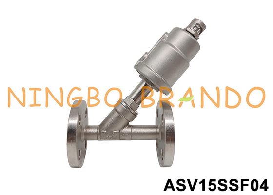 DN15 فلنج بندر SS 304 دریچه صندلی زاویه پنوماتیک 0 ~ 16 bar