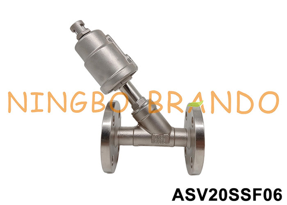 DN20 فلانژ دار پنوماتیک زاویه ای دریچه صندلی PN16 0 ~ 16bar
