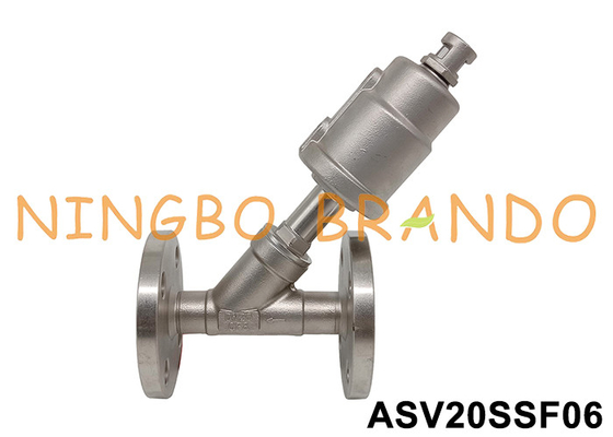 DN20 فلانژ دار پنوماتیک زاویه ای دریچه صندلی PN16 0 ~ 16bar