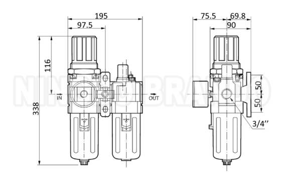 AC5010-06 AC5010-10 SMC نوع فیلتر هوا پنوماتیک ترکیب واحد FRL