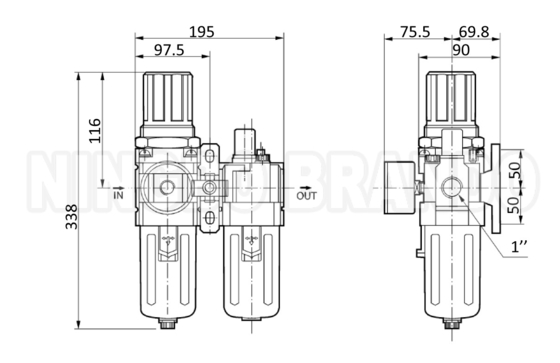 AC5010-06 AC5010-10 SMC نوع فیلتر هوا پنوماتیک ترکیب واحد FRL
