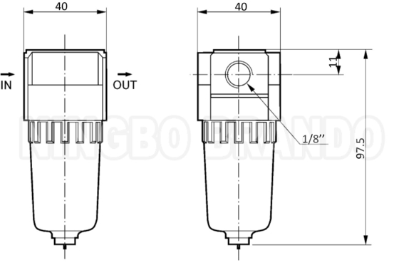 SMC نوع 1/8' AF2000-01 1/4' AF2000-02 فیلتر هوا پنوماتیک