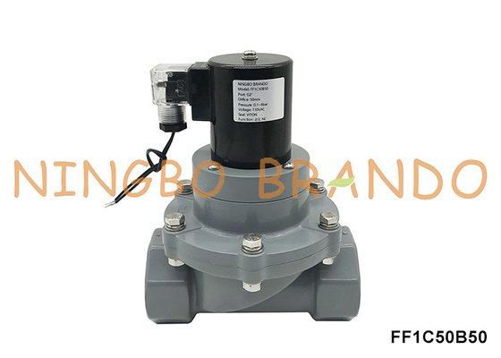 2' DN50 ضد خوردگی CPVC سولناید شیر برای اسید شیمیایی 24V 220V