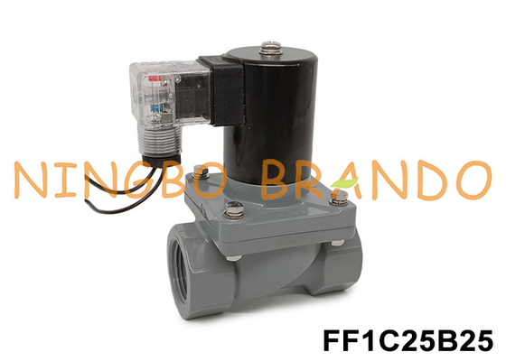 1 &quot;DN25 ضد خوردگی شیر سولینوئید با بدن CPVC 24V 110V 220V