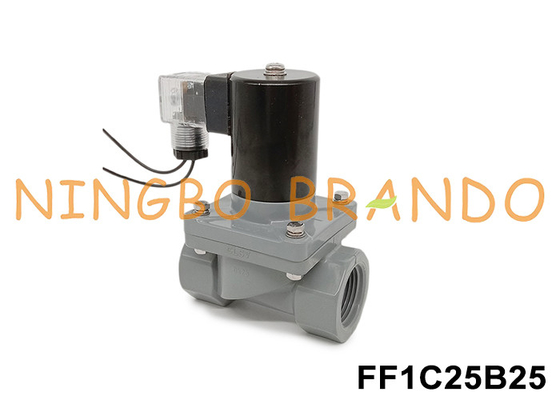 1 &quot;DN25 ضد خوردگی شیر سولینوئید با بدن CPVC 24V 110V 220V