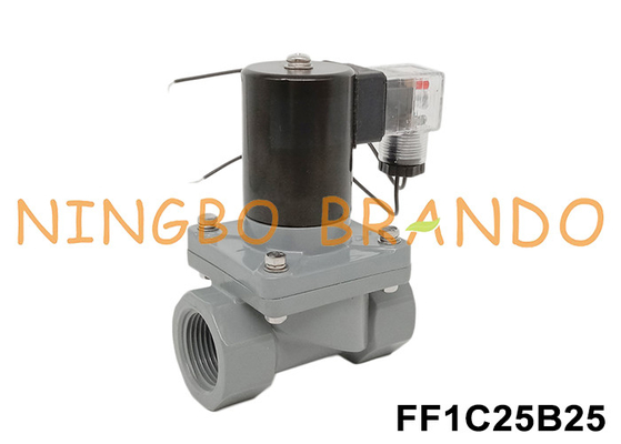 1 &quot;DN25 ضد خوردگی شیر سولینوئید با بدن CPVC 24V 110V 220V