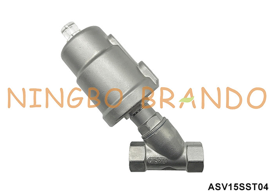 1/2' DN15 PN16 Thread Pneumatic Angle Seat Valve Single Acting به طور معمول بسته شده است
