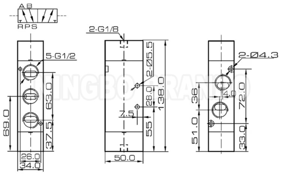 4A420-15 1/2" شیر هواپیمایی با بدن آلومینیوم