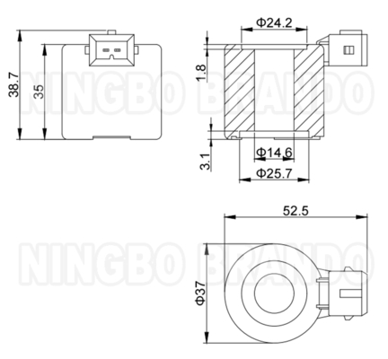12VDC 16W سیم پیچ سولینوئید برای BRC CNG Reducer LPG Multivalve