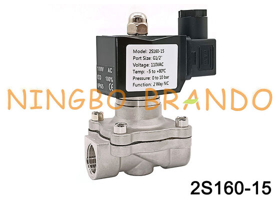 2S160-15 شیر دیافراگمی 1/2 اینچی 2/2 راه فولاد ضد زنگ