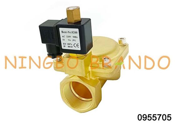 0955705 1.5'' 2 Way Brass Solenoid Valve به طور معمول باز 24V 110V 220V
