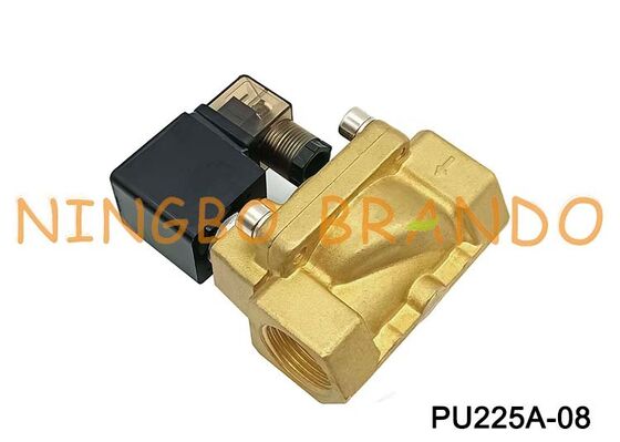 PU225A-08 SHAKO نوع 1 اینچ شیر برقی هوا برنجی آب 24VDC 110VAC 220VAC