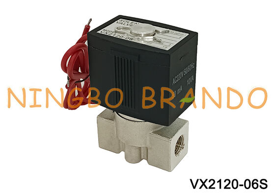 SMC Type Vx2120 1/4'' 2/2 Way فولاد ضد زنگ شیر برقی 220V 24V