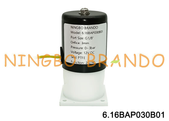 شیر برقی PTFE 1/8 اینچ برای جداسازی مقاومت در برابر خوردگی قلیایی اسیدی