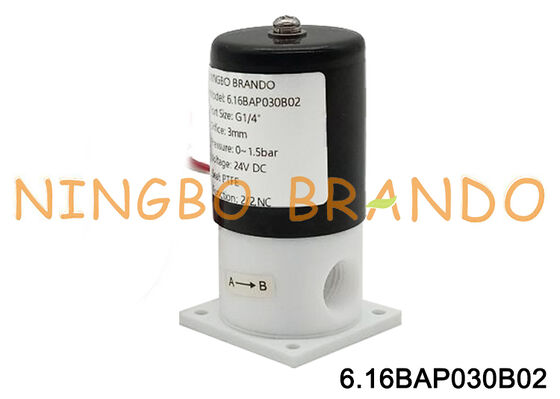 شیر برقی PTFE 1/4 اینچ برای جداسازی مقاومت در برابر خوردگی قلیایی اسیدی