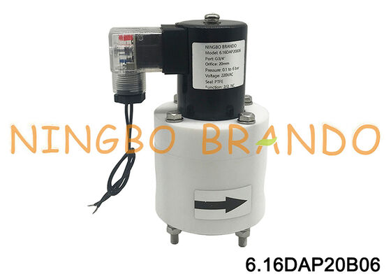 شیر برقی PTFE ضد خوردگی 3/4 اینچ DC24V AC110V AC220V