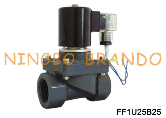 شیر برقی 1 اینچی ضد خوردگی UPVC به طور معمول بسته AC220V AC110V DC24V
