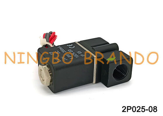 2P025-08 دریچه برقی مستقیم پنوماتیک پلاستیکی برای آب هوا DC24V