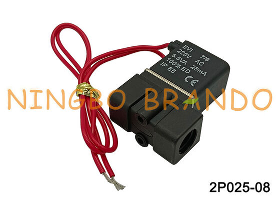2p025-08 کنترل سیال شیر برقی Airtac پلاستیکی AC220V AC110V DC24V DC12V