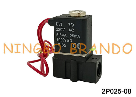 2p025-08 کنترل سیال شیر برقی Airtac پلاستیکی AC220V AC110V DC24V DC12V