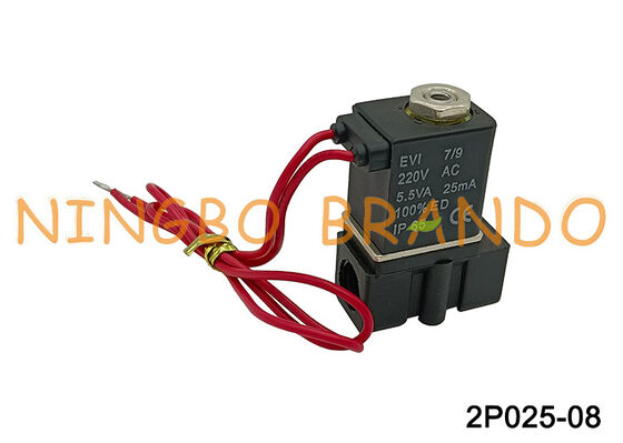 2p025-08 کنترل سیال شیر برقی Airtac پلاستیکی AC220V AC110V DC24V DC12V