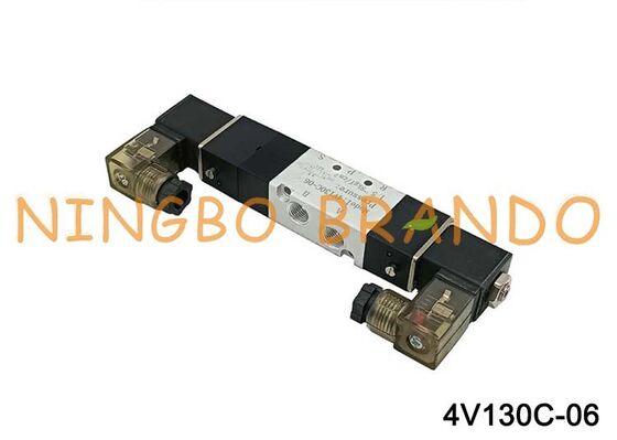 شیر برقی هوا شیر برقی نوع 4V130C-06 5 پورت 1/8 اینچ شیر کنترل پنوماتیک