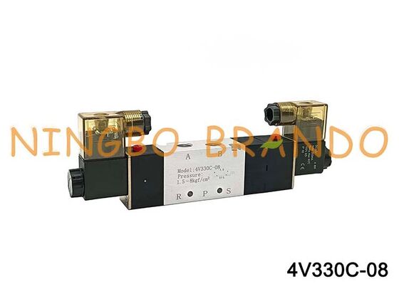 شیر برقی نوع AIRTAC شیر هوا 4V330C-08 DC 12V 24V AC 110V 220V