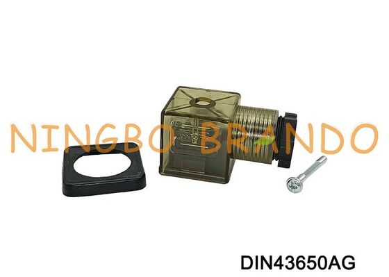 اتصال سیم پیچ شیر برقی DIN43650A 18 میلی متر MPM نایلون قهوه ای DIN 43650 نوع A