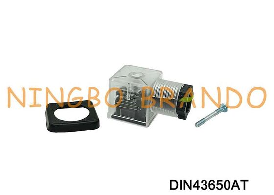 اتصال سیم پیچ شیر برقی DIN43650A 18 میلی متر شفاف DIN 43650 نوع A