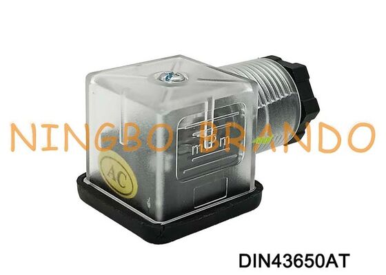 اتصال سیم پیچ شیر برقی DIN43650A 18 میلی متر شفاف DIN 43650 نوع A