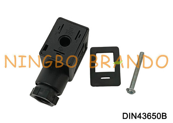 کانکتور سیم پیچ شیر برقی DIN43650 B MPM مشکی DIN 43650 نوع B