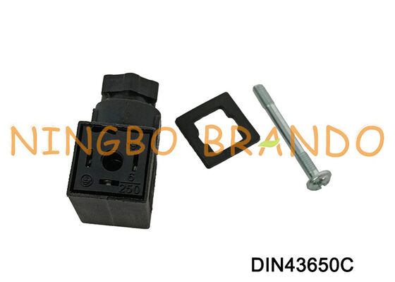 کانکتور سیم پیچ شیر برقی DIN43650 C MPM مشکی DIN 43650 نوع C