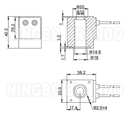 0543 سیم پیچ شیر برقی بست DC6V 11W 14.5mm سوراخ 42mm ارتفاع