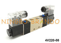 AirTAC Type 5/2 Way 1/4 &quot;Double Coil Pneumatic Solenoid Valve 24VDC 220VAC 4V220-08