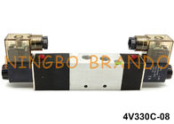 1/4 &quot;5 طرفه 3 موقعیت 4V330C-08 شیر برقی پنوماتیک برای محرک پنوماتیک DC24V AC220V AC110V