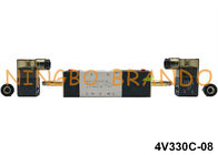 1/4 &quot;5 طرفه 3 موقعیت 4V330C-08 شیر برقی پنوماتیک برای محرک پنوماتیک DC24V AC220V AC110V