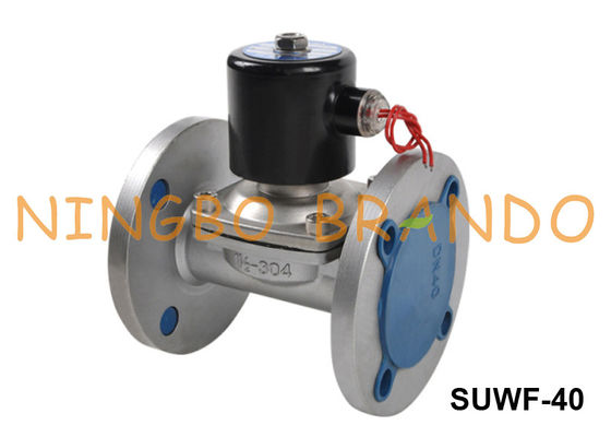 سوپاپ برقی فولادی ضد زنگ 1.5 &quot;Flange Connect SUWF-40 24V 220V