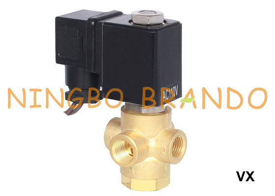 شیر برقی 1/8 &quot;1/4&quot; 3 طرفه برنجی معمولاً 12 ولت 24 ولت 110 ولت 220 ولت
